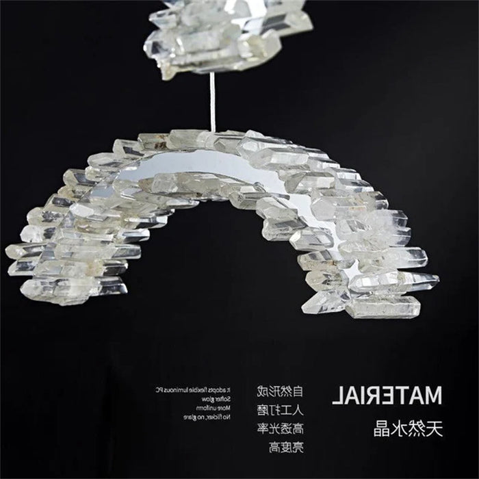 Rainbow Modern Rock Crystal Staircase Chandelier-DWHOME