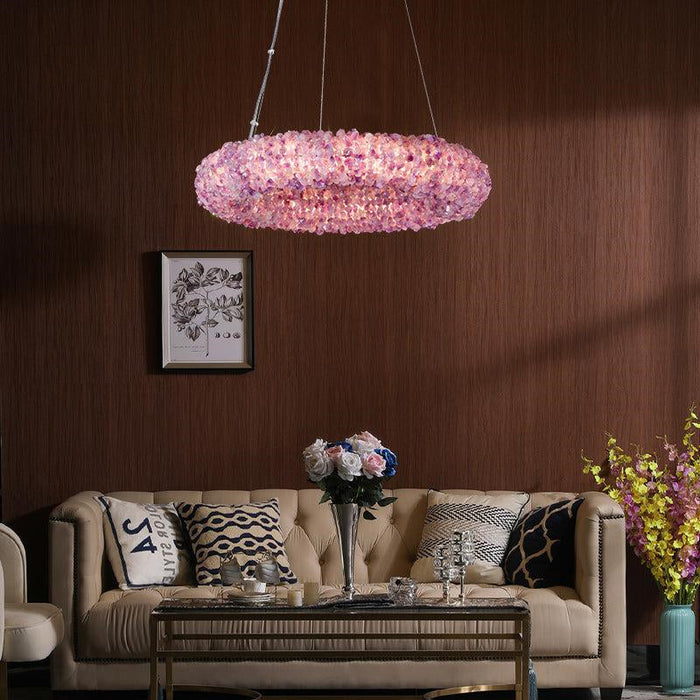 Tadeo Purple Rock Crystal Round Luxury Chandelier-DWHOME