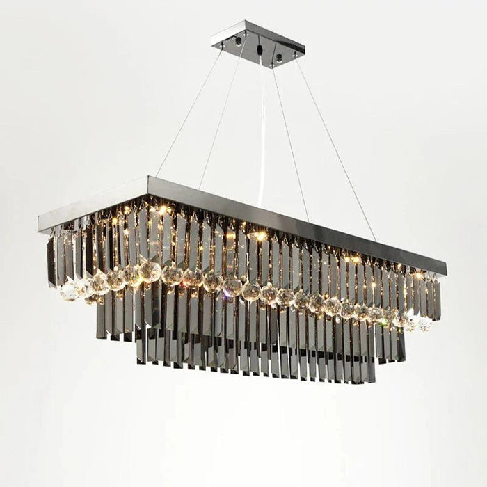 3 Tier Contemporary Rectangular Crystal Chandelier - DWHOME