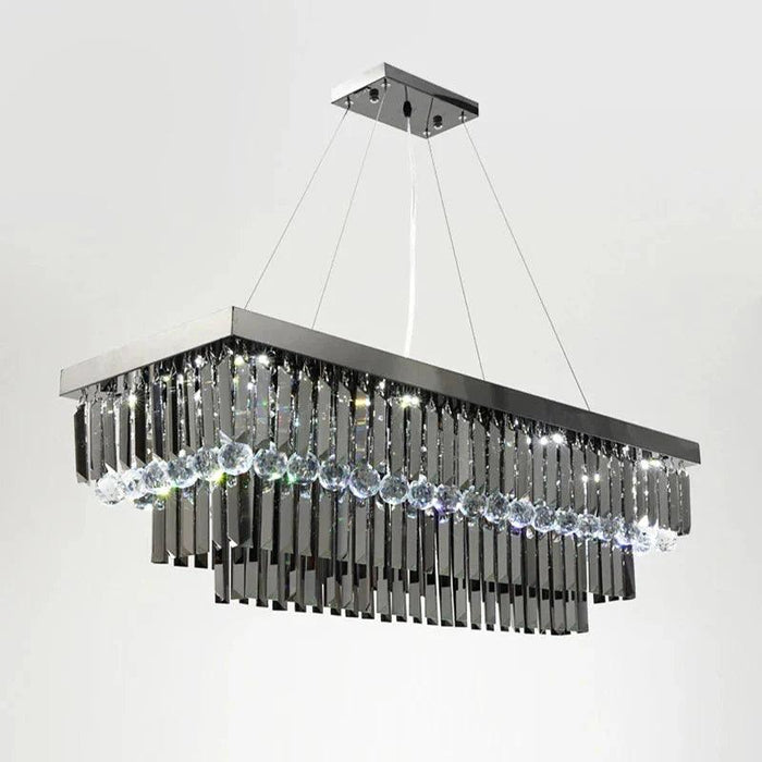3 Tier Contemporary Rectangular Crystal Chandelier - DWHOME