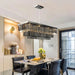 3 Tier Contemporary Rectangular Crystal Chandelier - DWHOME