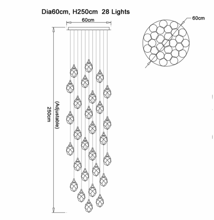 Diamante Crystal Pendant Chandelier - DWHOME