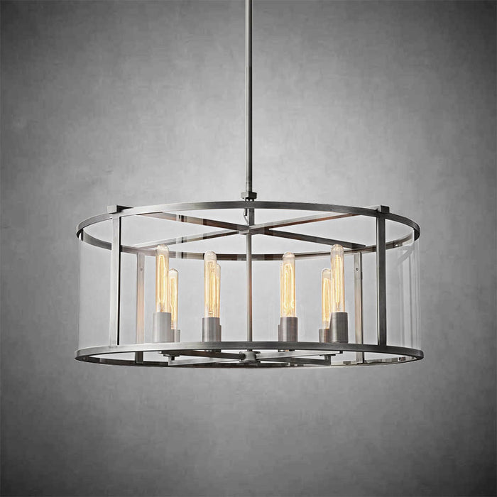 Baker Glass Lantern Modern Round Chandelier 33"44"55"-DWHOME