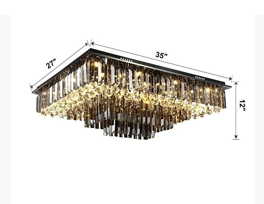 Gio Rectangular Crystal Ceiling Chandelier-DWHOME