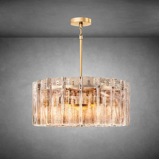 Lattace Smoke Glass Round Chandelier 36''48"-DWHOME