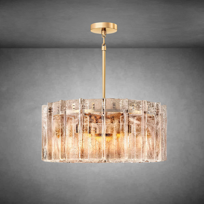 Lattace Smoke Glass Round Chandelier 36''48"-DWHOME