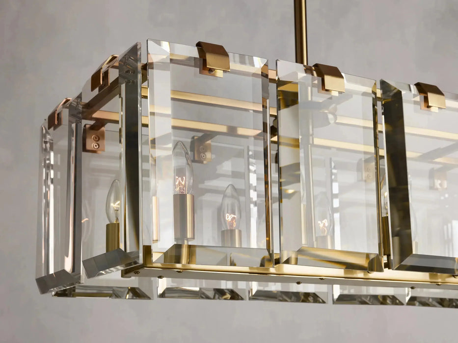 Amaya Rectangular Chandelier 12/16 Light-DWHOME