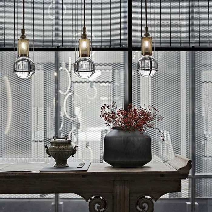 Opal round glass sphere midcentury pendant Light - DWHOME