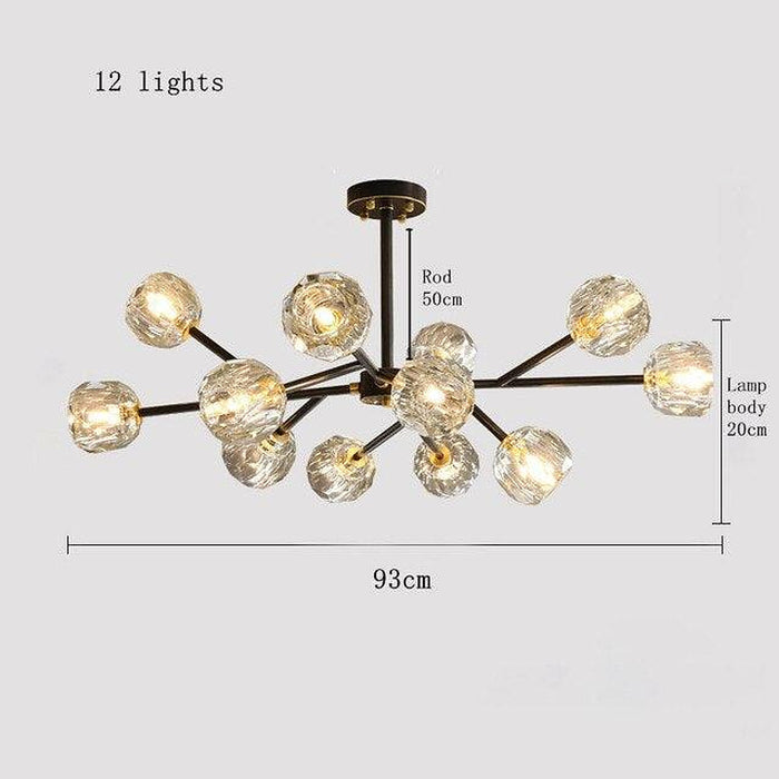 Rama Branch Chandelier, Black-DWHOME