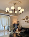 Orb Walnut Chandelier-DWHOME