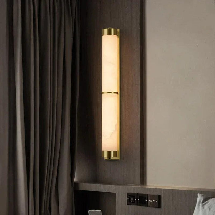 23" Natural Marble & Brass Wall Light - DWHOME