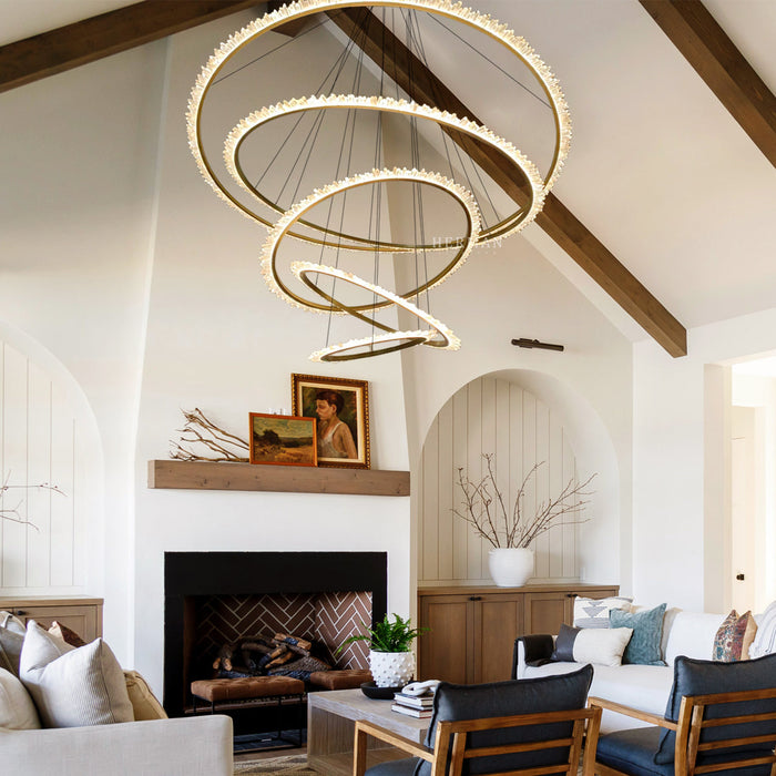 Primary Crystal Multi Rings Chandelier-DWHOME