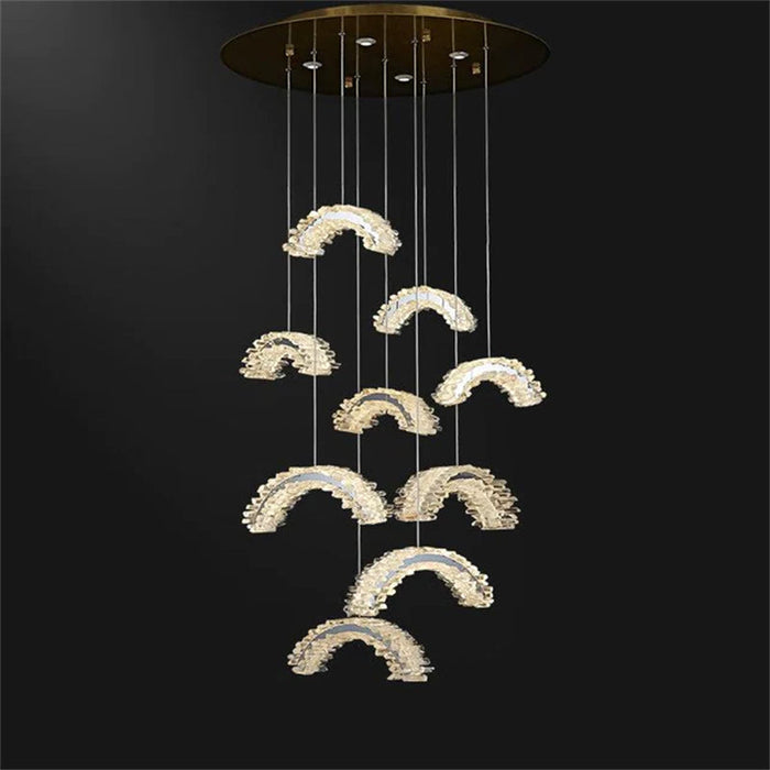 Rainbow Modern Rock Crystal Staircase Chandelier-DWHOME