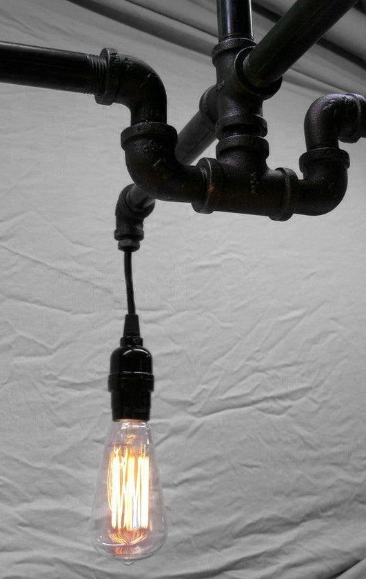 Visual Reference: 4 Head Cross Water Pipe Industrial Pendant Light Chandelier