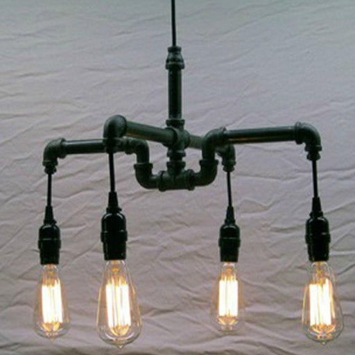 4 head cross water pipe industrial pendant light chandelier - DWHOME