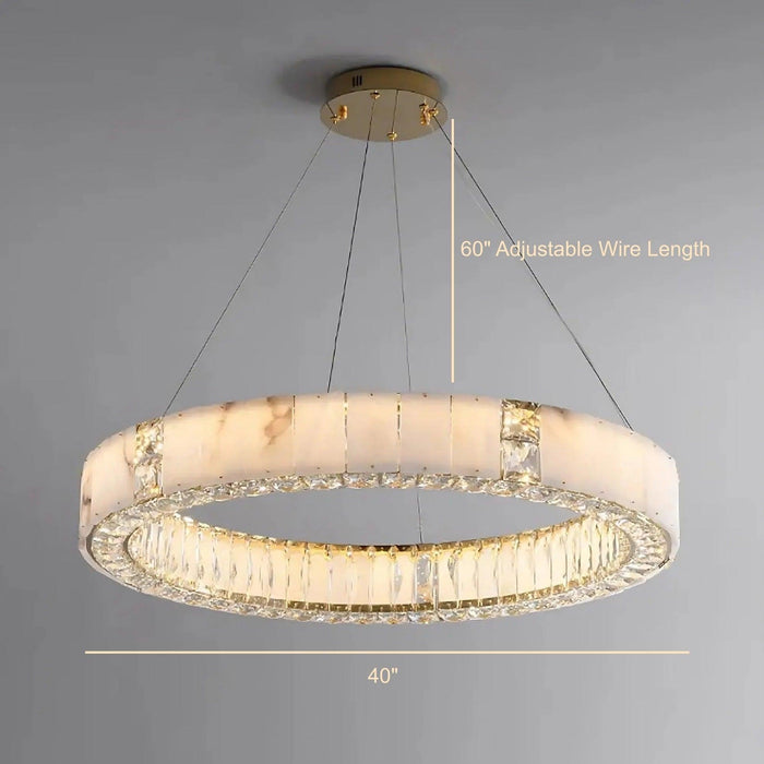 Natural Marble & Crystal Modern Ceiling Light Fixture - DWHOME