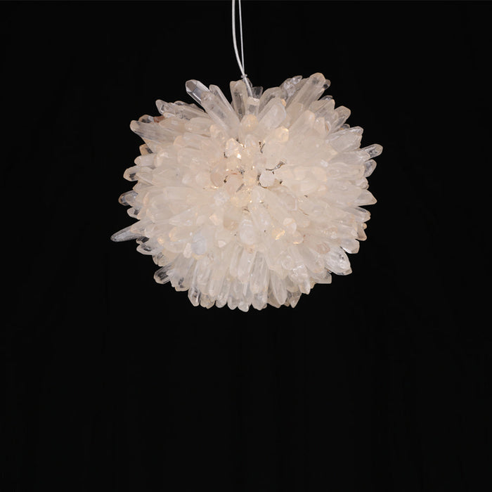 Clear Geode Quartz Crystal Ball Modern Pendant Light-DWHOME