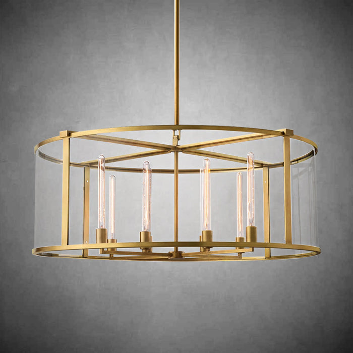 Baker Glass Lantern Modern Round Chandelier 33"44"55"-DWHOME