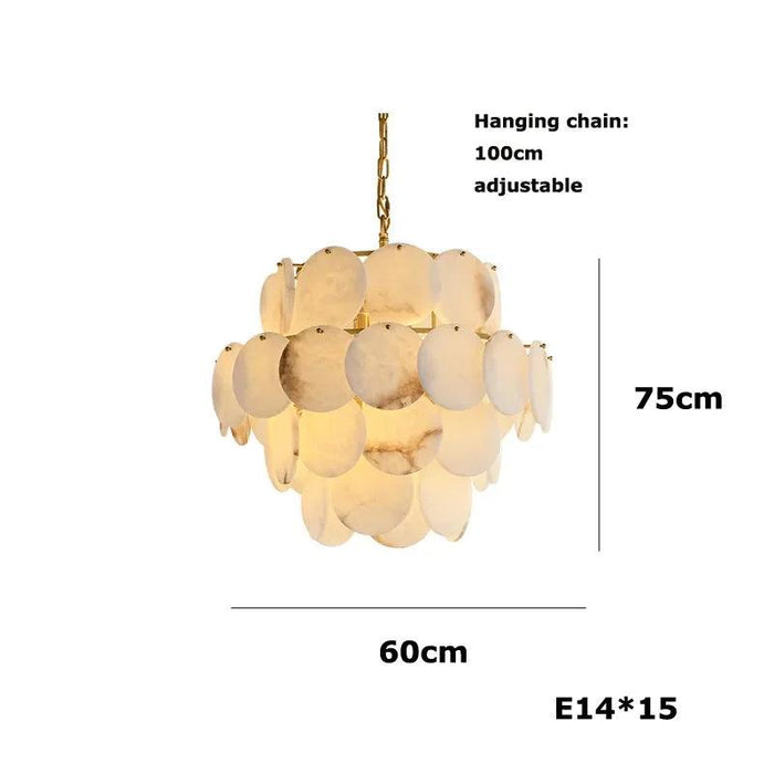 Moonshade Natural Marble Modern Chandelier-DWHOME