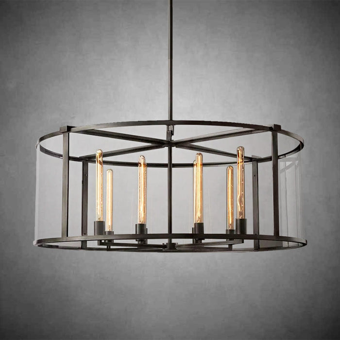 Baker Glass Lantern Modern Round Chandelier 33"44"55"-DWHOME
