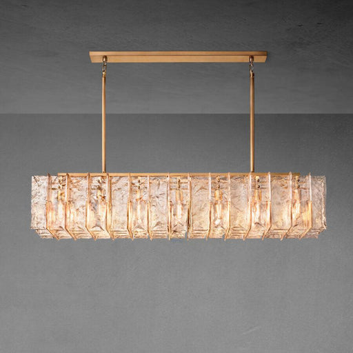 Lattace Smoke Glass Rectangular Chandelier 49"67''-DWHOME