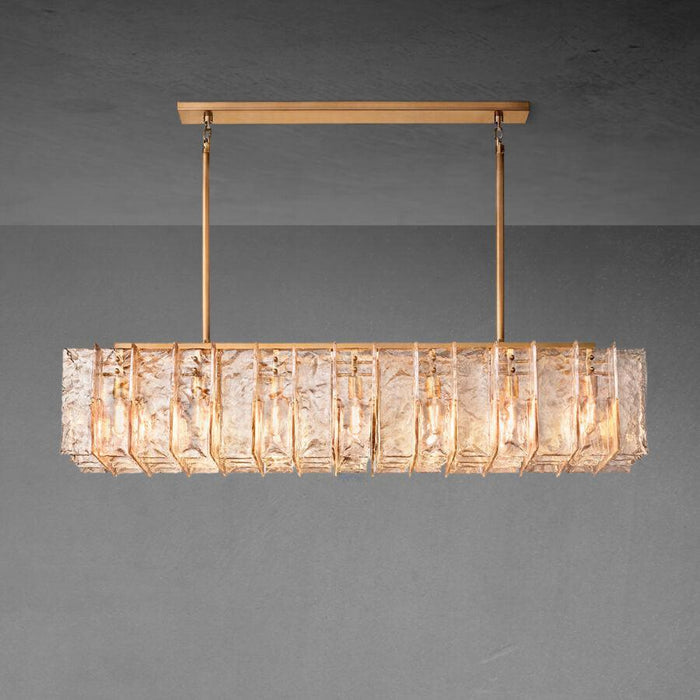 Lattace Smoke Glass Rectangular Chandelier 49"67''-DWHOME