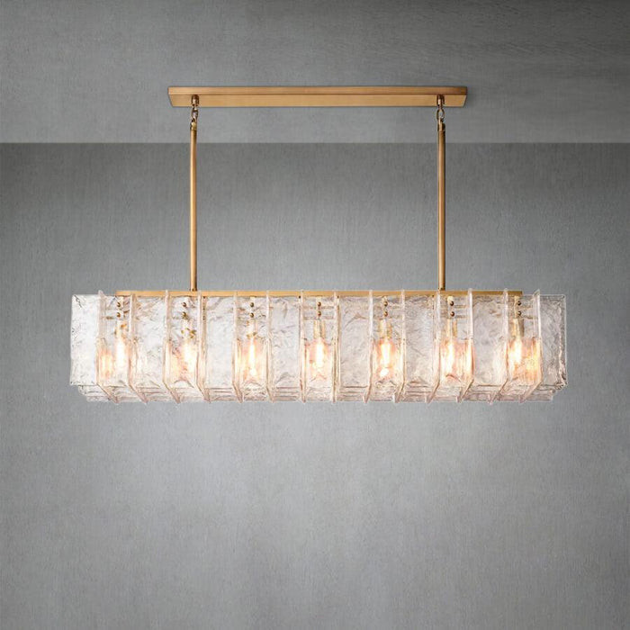 Lattace Clear Glass Rectangular Chandelier 49"67''-DWHOME