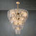 Lattace Clear Glass Tiered Round Chandelier 47"-DWHOME