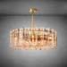 Lattace Smoke Glass Round Chandelier 36''48"-DWHOME