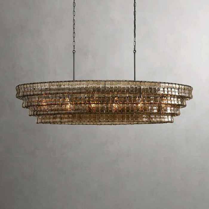 Ghiaccio Oval Chandelier 54''65''-DWHOME