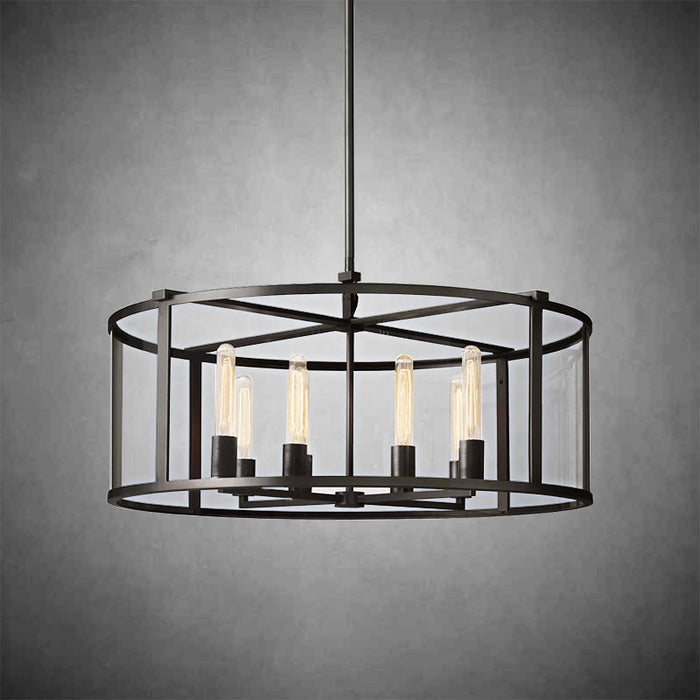 Baker Glass Lantern Modern Round Chandelier 33"44"55"-DWHOME