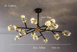 Diamante Crystal Branch Chandelier, Black-DWHOME