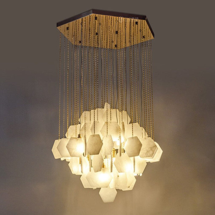 Moonshade Natural Marble Modern Chandelier-DWHOME
