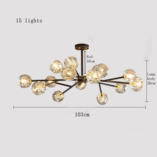 Rama Branch Chandelier, Black-DWHOME