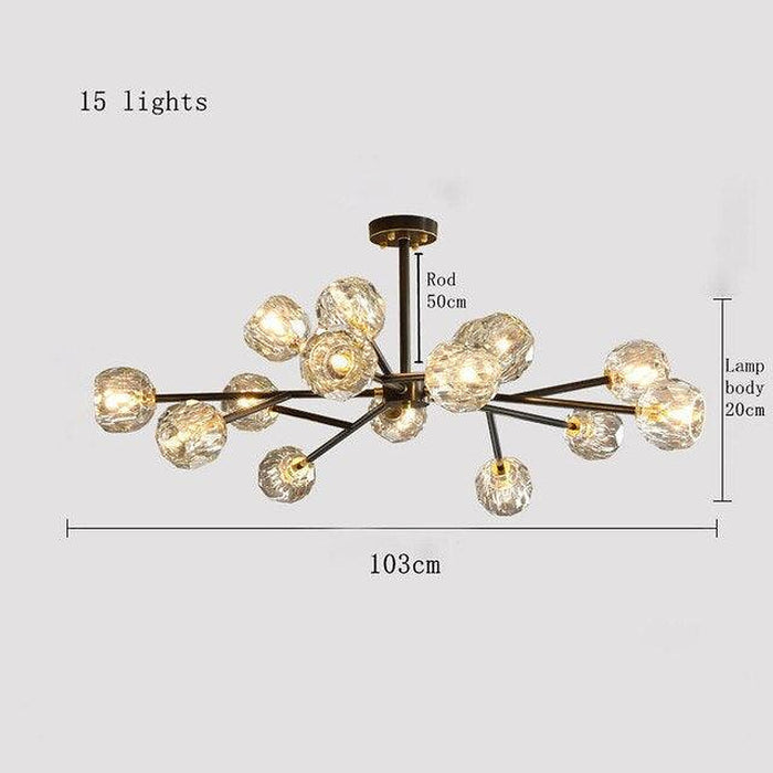 Rama Branch Chandelier, Black-DWHOME