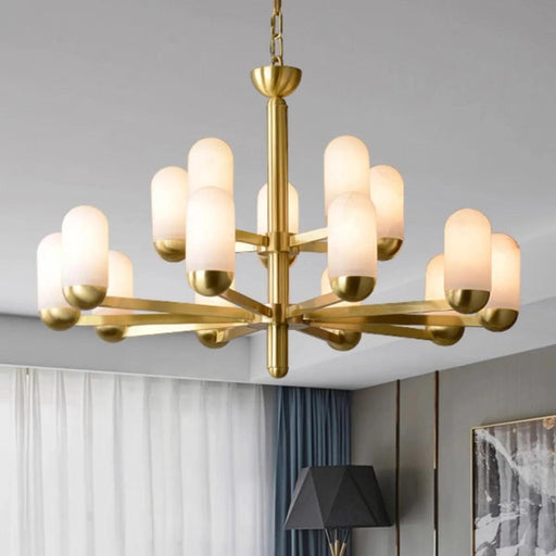 Moonshade Natural Marble Multi Light Chandelier-DWHOME