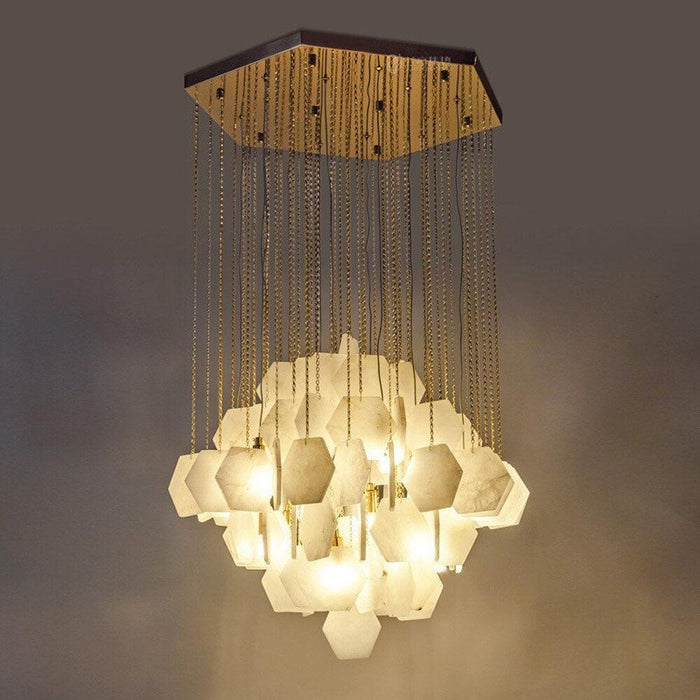 Moonshade Natural Marble Modern Chandelier - DWHOME