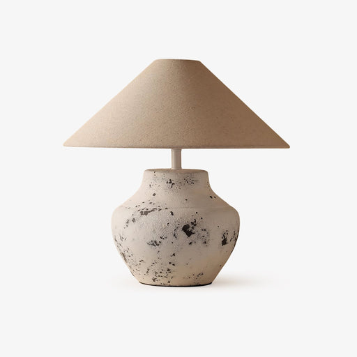 Distressed White Ceramic Table Lamp-DWHOME