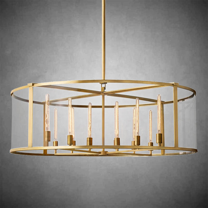 Baker Glass Lantern Modern Round Chandelier 33"44"55"-DWHOME