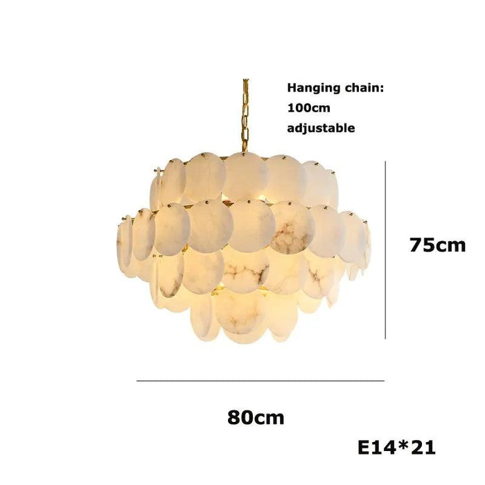 Moonshade Natural Marble Modern Chandelier-DWHOME