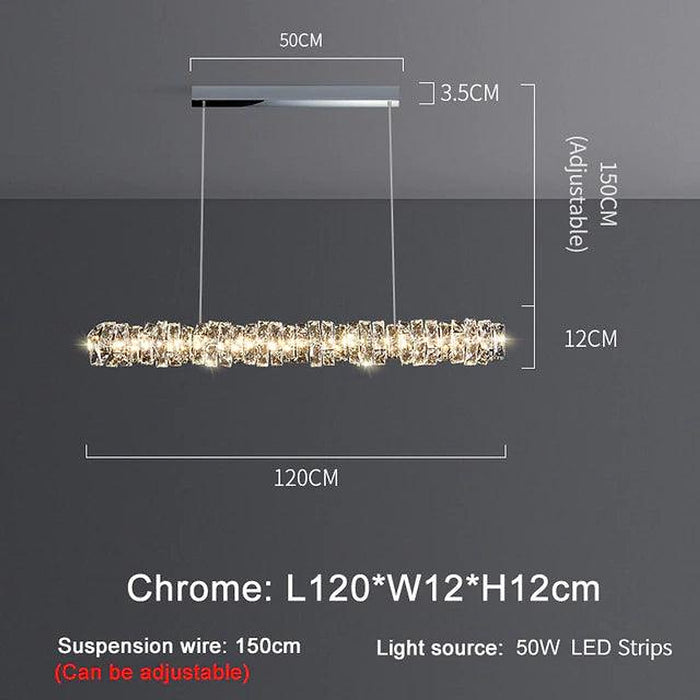 60" Bacci Modern Crystal Dining Room Chandelier-DWHOME