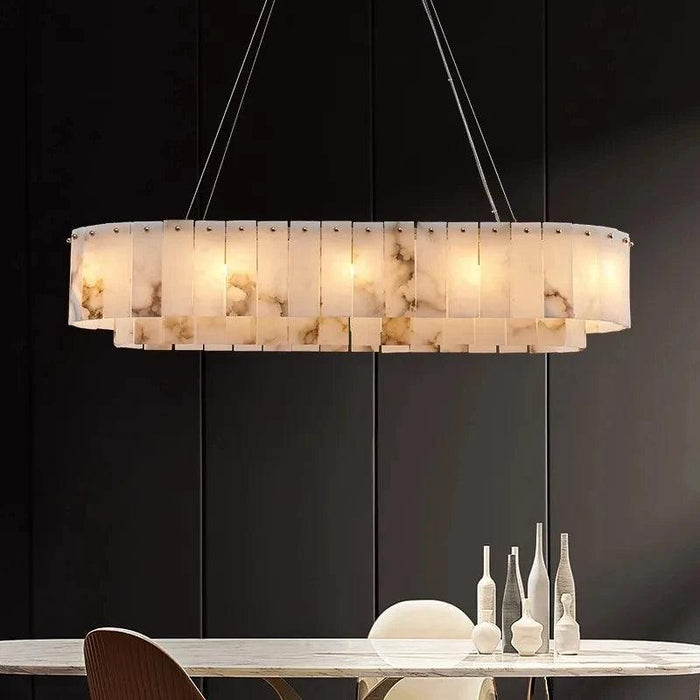 Moonshade Natural Marble Dining Room Chandelier-DWHOME