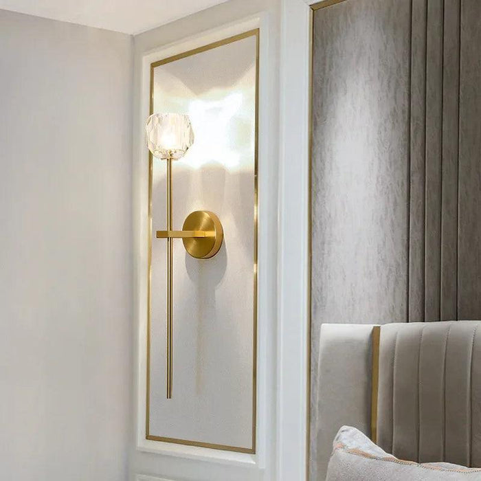 Glass and Brass Wall Light Fixture - DWHOME