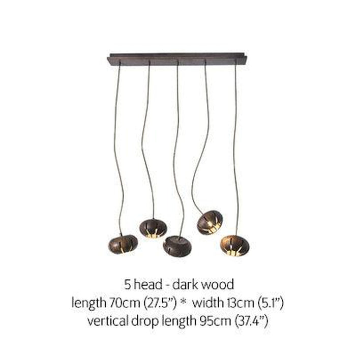 Wooden Petal Kitchen Island Pendant Light-DWHOME