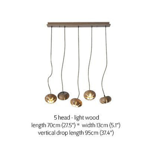 Wooden Petal Kitchen Island Pendant Light-DWHOME