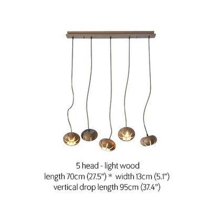Wooden Petal Kitchen Island Pendant Light-DWHOME