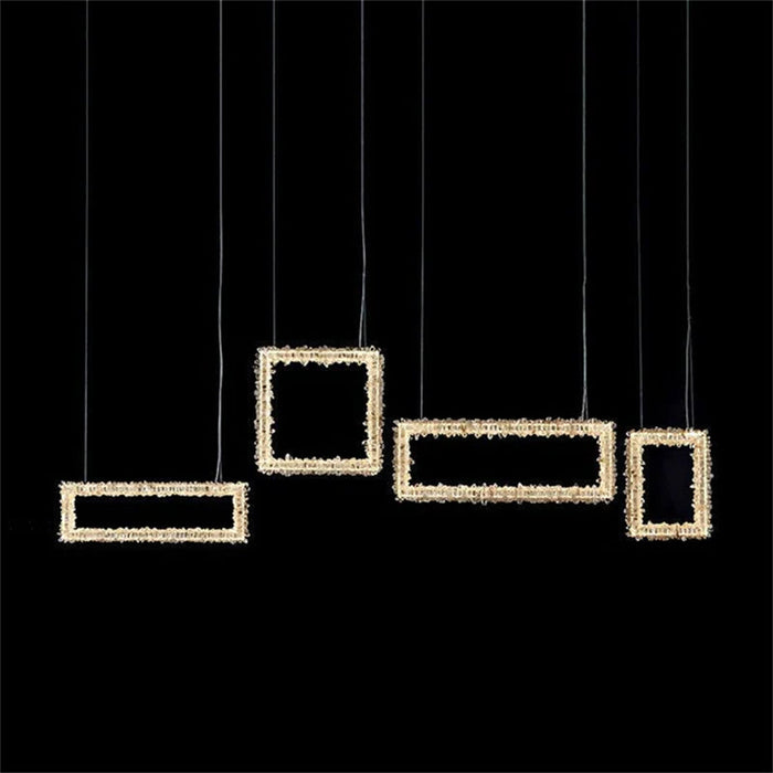 Echo Modern Rock Crystal Chandelier Over Dining Table-DWHOME