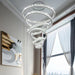 6 Tier Crystal Ring Chandelier for High Ceiling - DWHOME