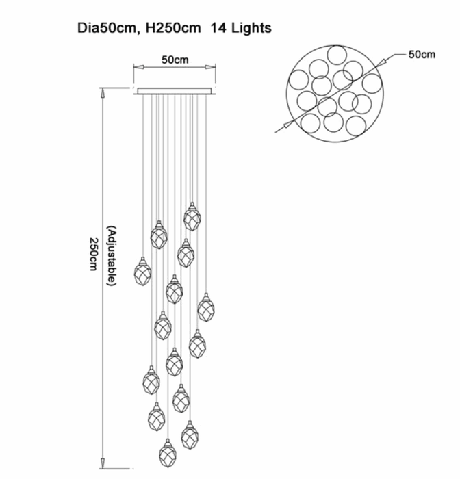 Diamante Crystal Pendant Chandelier - DWHOME