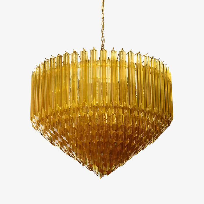 Prism Murano Amber Glass Chandelier-DWHOME